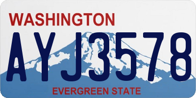 WA license plate AYJ3578