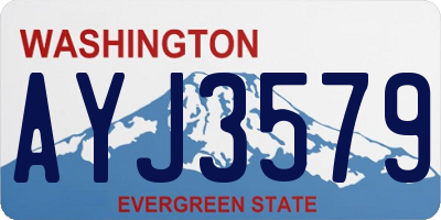 WA license plate AYJ3579