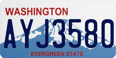 WA license plate AYJ3580