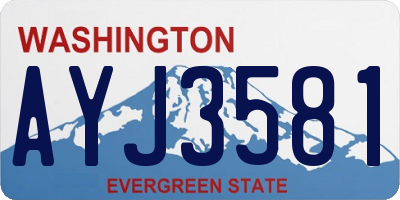 WA license plate AYJ3581