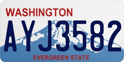 WA license plate AYJ3582