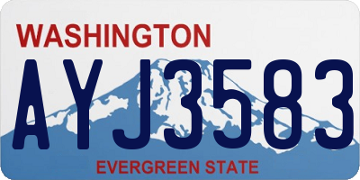 WA license plate AYJ3583