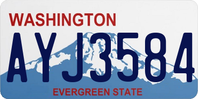 WA license plate AYJ3584