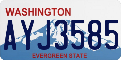 WA license plate AYJ3585