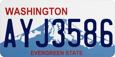 WA license plate AYJ3586
