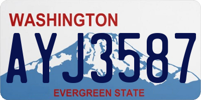 WA license plate AYJ3587