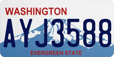 WA license plate AYJ3588