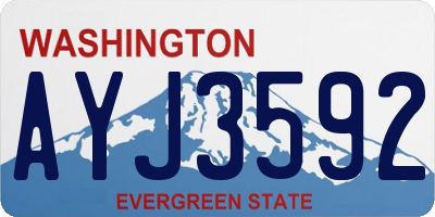 WA license plate AYJ3592