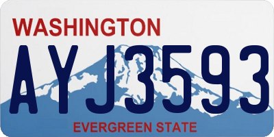 WA license plate AYJ3593