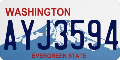 WA license plate AYJ3594