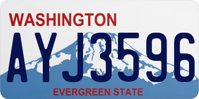 WA license plate AYJ3596