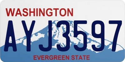 WA license plate AYJ3597
