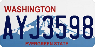 WA license plate AYJ3598