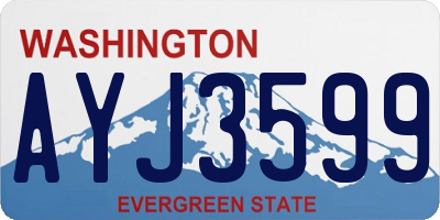 WA license plate AYJ3599