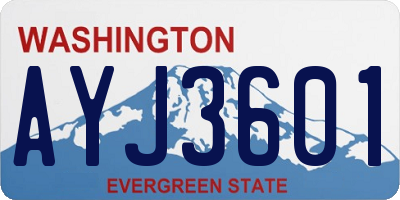 WA license plate AYJ3601