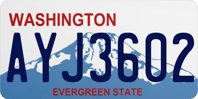 WA license plate AYJ3602