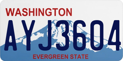 WA license plate AYJ3604
