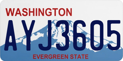 WA license plate AYJ3605