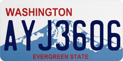 WA license plate AYJ3606