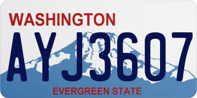 WA license plate AYJ3607