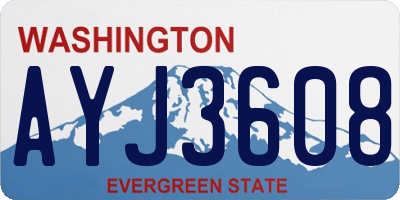 WA license plate AYJ3608