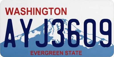WA license plate AYJ3609