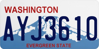 WA license plate AYJ3610