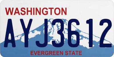 WA license plate AYJ3612
