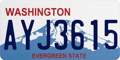 WA license plate AYJ3615