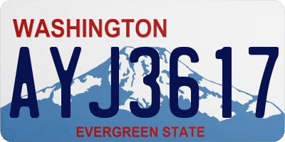 WA license plate AYJ3617
