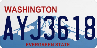 WA license plate AYJ3618