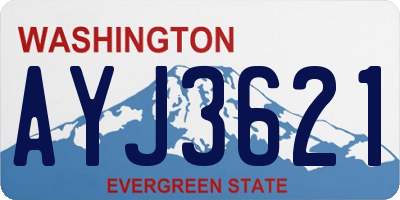 WA license plate AYJ3621