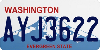 WA license plate AYJ3622