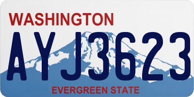 WA license plate AYJ3623