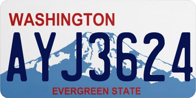 WA license plate AYJ3624