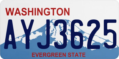 WA license plate AYJ3625