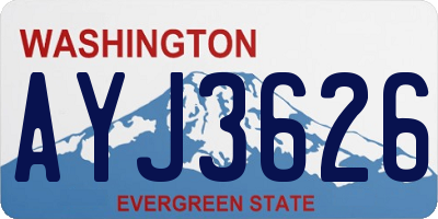 WA license plate AYJ3626