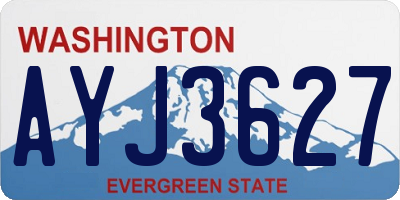 WA license plate AYJ3627
