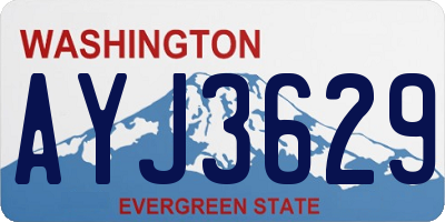 WA license plate AYJ3629