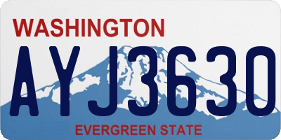WA license plate AYJ3630