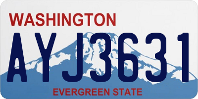 WA license plate AYJ3631