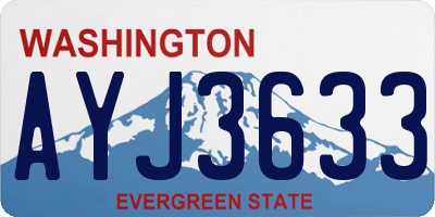 WA license plate AYJ3633