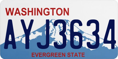 WA license plate AYJ3634