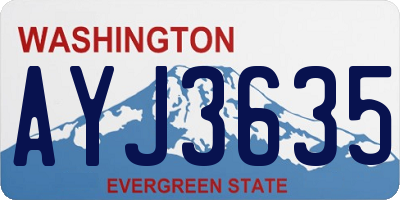 WA license plate AYJ3635