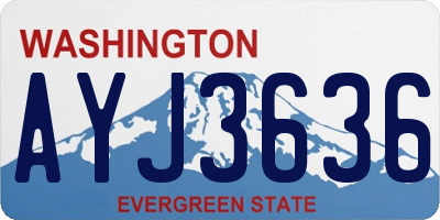 WA license plate AYJ3636