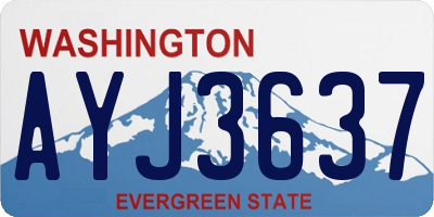 WA license plate AYJ3637