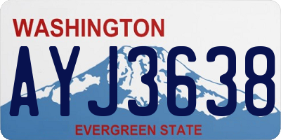WA license plate AYJ3638