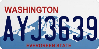 WA license plate AYJ3639