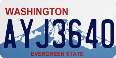 WA license plate AYJ3640