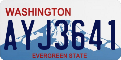 WA license plate AYJ3641